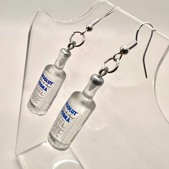 Absolut Vodka Earrings - New Years Eve Earrings - Alcohol Earrings - Picture 2 of 11